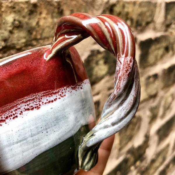 Striped Mug Twisted Handle